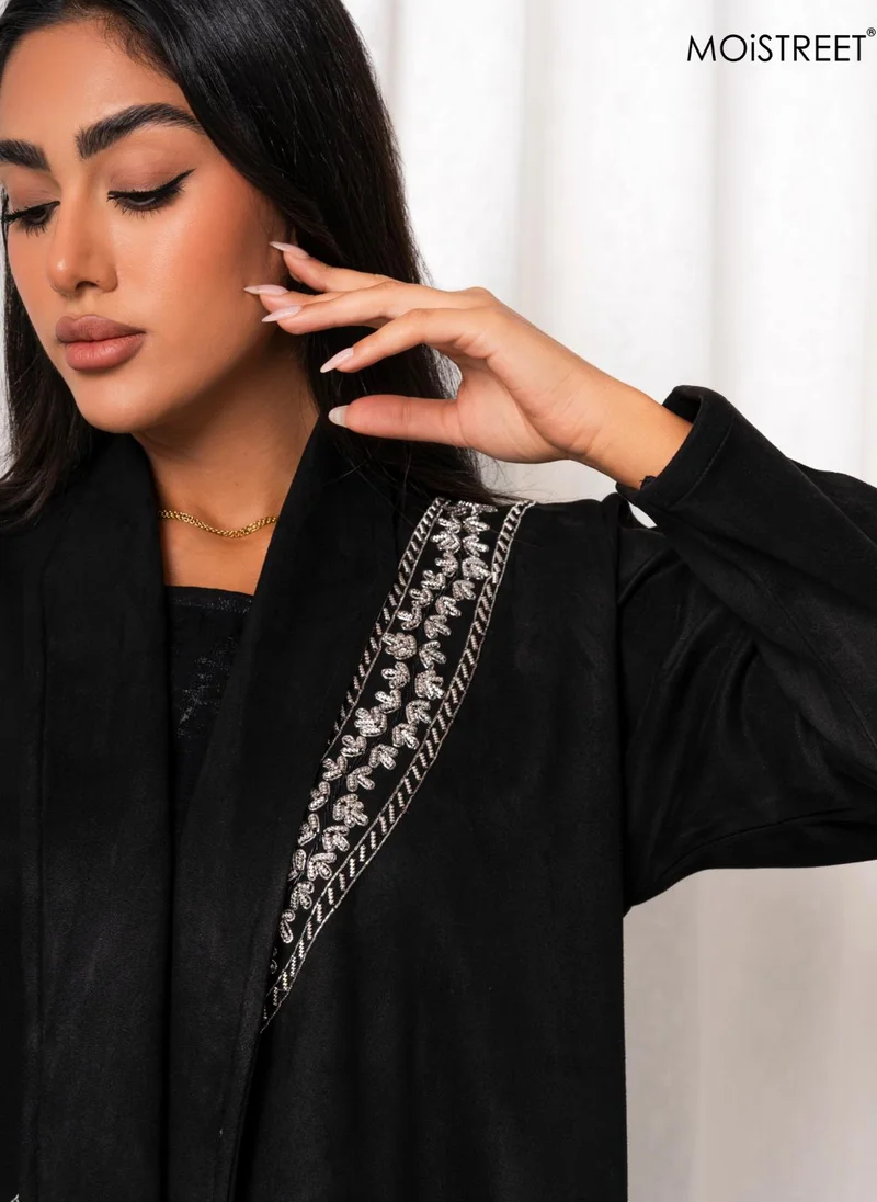 Moistreet  MOiSTREET Handmade Suede Chamois Abaya for Women | Best Price UAE