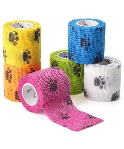 Mr. Pen Mr Pen Self Adhesive Bandage Wrap 6 Pack Paw Design 2 x 5 Yards Adhesive Bandages Cohesive Bandage Medical Wrap Elastic Bandage Wrap Bandage Tape - Image 2