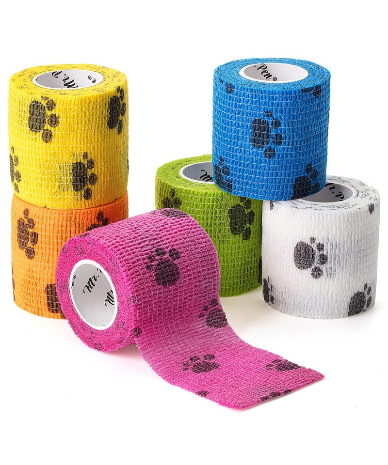 Mr. Pen Mr Pen Self Adhesive Bandage Wrap 6 Pack Paw Design 2 x 5 Yards Adhesive Bandages Cohesive Bandage Medical Wrap Elastic Bandage Wrap Bandage Tape - Image 3
