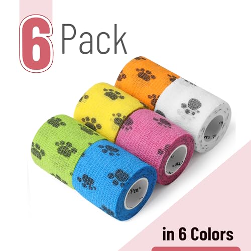 Mr. Pen Mr Pen Self Adhesive Bandage Wrap 6 Pack Paw Design 2 x 5 Yards Adhesive Bandages Cohesive Bandage Medical Wrap Elastic Bandage Wrap Bandage Tape - Image 5