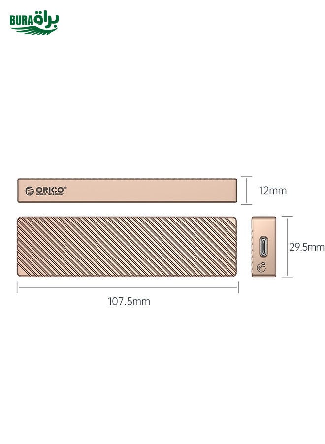 BURAQ ORICO FV15C3-G2-RG 10Gbps USB3.2 Gen2 Type-C M.2 NVMe/NGFF(SATA) Dual Protocol SSD Enclosure(Gold) - Image 2