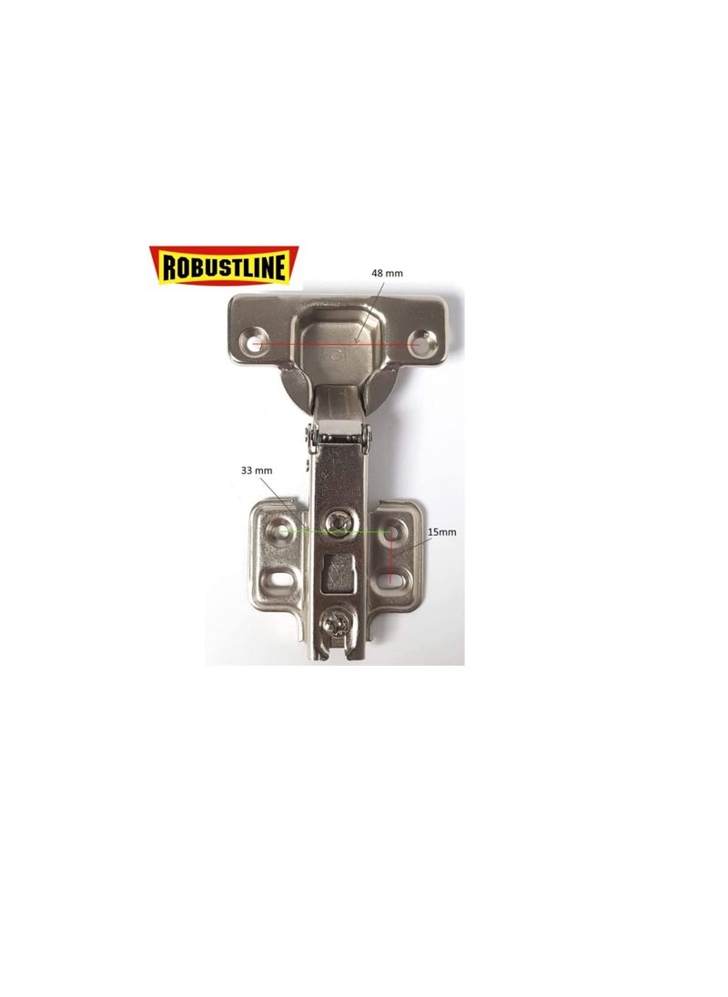 ROBUSTLINE - Robustline 110 Degree Angle Adjustable Stainless Steel Cabinet Door Concealed Cabinet Hinge Full Overlay Half Overlay Inset Hinges (6, Half Overlay) - Image 1