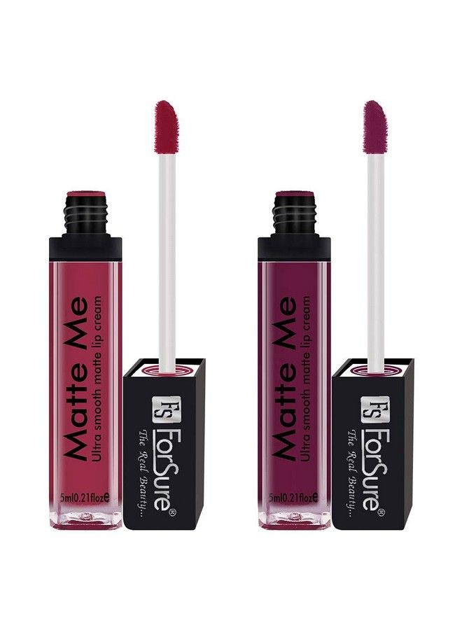 FORSURE Matte Me Liquid Lipstick Non Transferable Combo (Rich Pink Royal Maroon Magenta Nude Pack Of 4) - Image 4