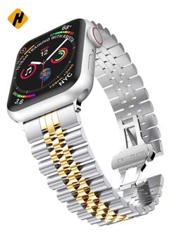 Ultra Thin Stainless Steel Metal Wristband Strap for Apple Watch 42/44/45/49mm, Replacement Bracelet Band Compatible with Apple Watch Series Ultra 8/7/6/5/4/3/2/1/SE