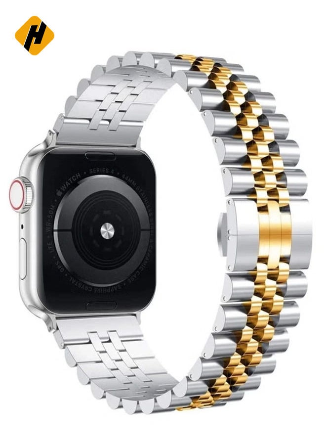 HuHa - Ultra Thin Stainless Steel Metal Wristband Strap for Apple Watch 42/44/45/49mm, Replacement Bracelet Band Compatible with Apple Watch Series Ultra 8/7/6/5/4/3/2/1/SE - Image 1