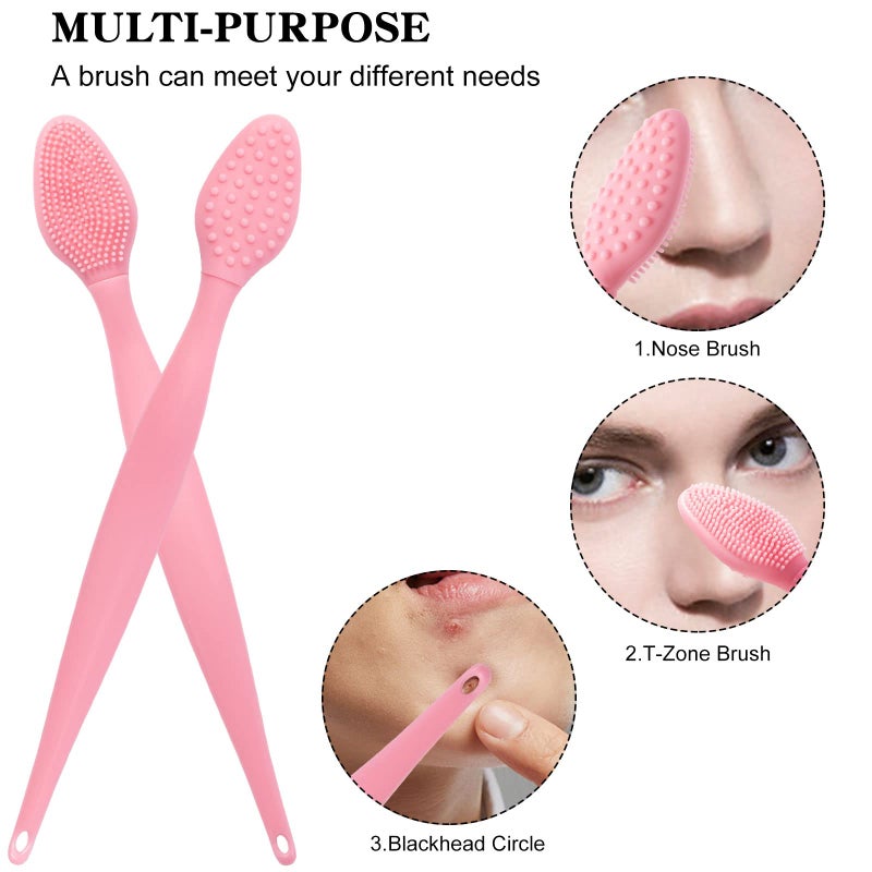 Ooloveminso Silicone Lip Scrubber Exfoliator Tool, 10 Pcs Soft Double-Side Lip Brush, Dark Lip Care and Beauty - Pink - Image 3