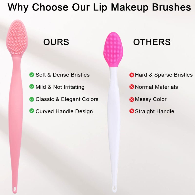 Ooloveminso Silicone Lip Scrubber Exfoliator Tool, 10 Pcs Soft Double-Side Lip Brush, Dark Lip Care and Beauty - Pink - Image 4