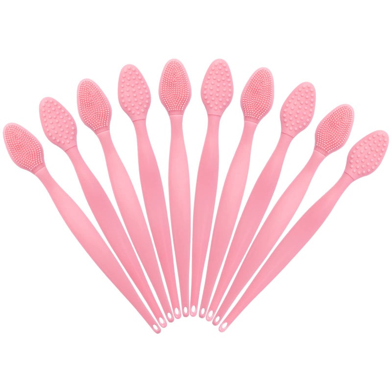 Ooloveminso Silicone Lip Scrubber Exfoliator Tool, 10 Pcs Soft Double-Side Lip Brush, Dark Lip Care and Beauty - Pink - Image 1