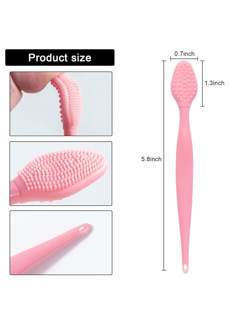 ooloveminso 10 Pcs Lip Scrub Brush, Ooloveminso Silicone Lip Scrubber Exfoliator Tool, Soft Double-Side Lip Brush Exfoliating for Dark Lips, Lip Care and Beauty-Pink  - Image 2