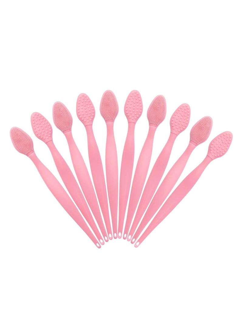 ooloveminso 10 Pcs Lip Scrub Brush, Ooloveminso Silicone Lip Scrubber Exfoliator Tool, Soft Double-Side Lip Brush Exfoliating for Dark Lips, Lip Care and Beauty-Pink  - Image 4