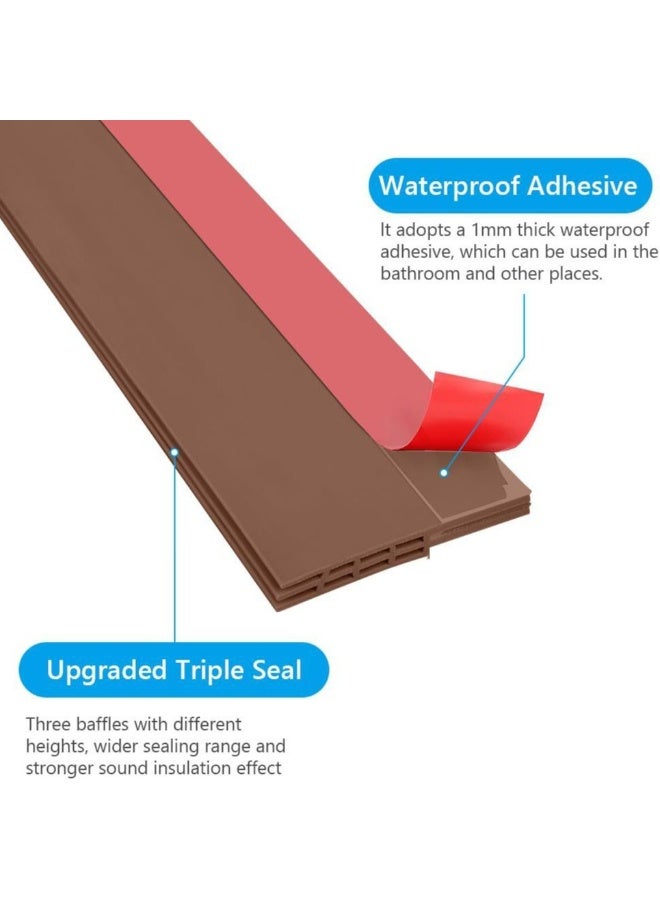 باب أسفل مسودة منع, 120 سم طول بني داكن تحت ختم الباب, مسح الباب للأبواب الخارجية والداخلية, اللاصق تحت ختم الباب مسح - Image 3
