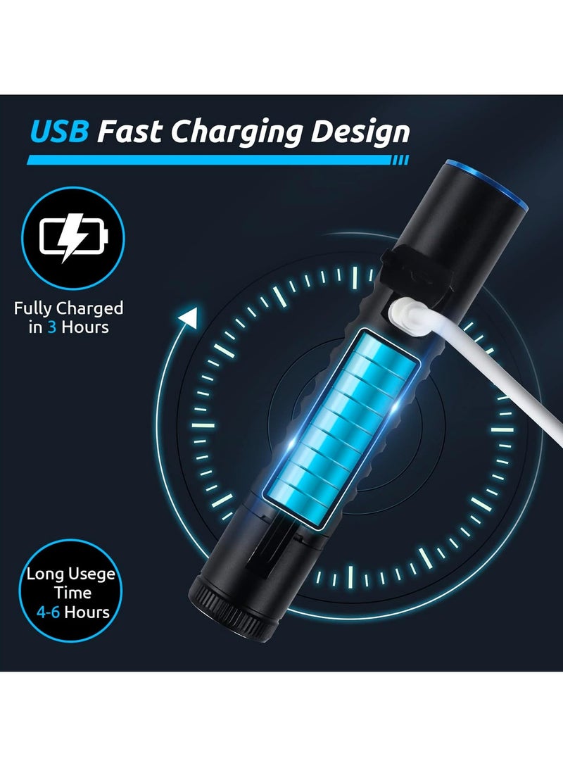 Rechargeable Magnetic LED Flashlight, 500lm Super Bright LED Tactical Flashlight With COB Sidelight, Waterproof Camping Torch With Eight Modes For Outdoor, (1pc) - Image 3