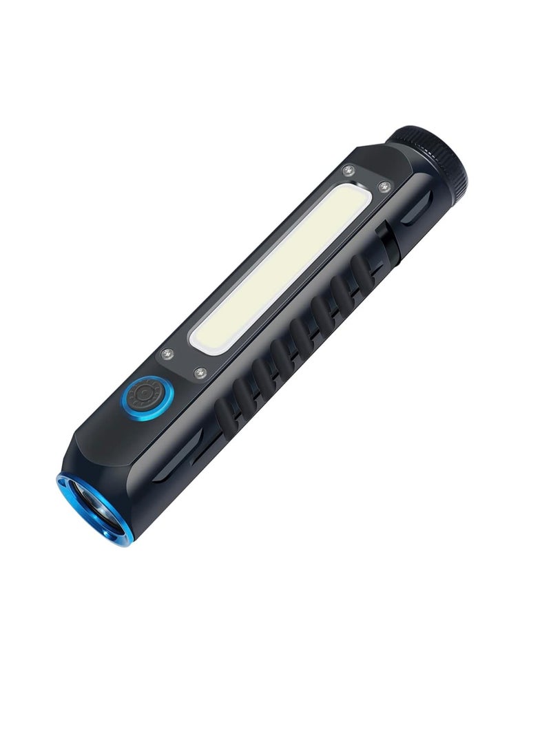 Rechargeable Magnetic LED Flashlight, 500lm Super Bright LED Tactical Flashlight With COB Sidelight, Waterproof Camping Torch With Eight Modes For Outdoor, (1pc) - Image 1