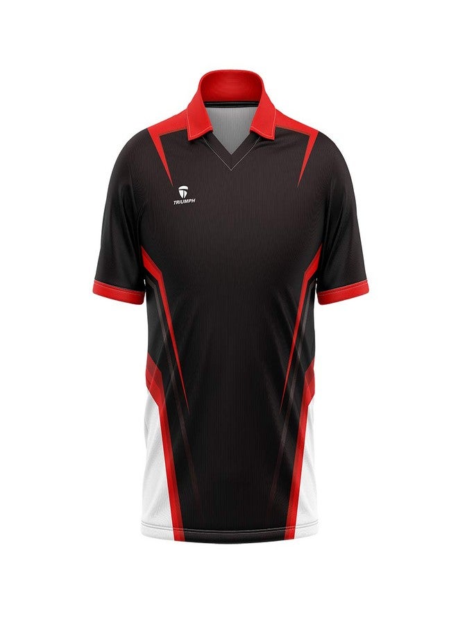 TRIUMPH Cricket Jesery for Men Cricket Tournament Shirt | New Pattern Polo Neck Cricket Supporter T-Shirt for Boy Cricket Team Sports Club Jersey Clothes Size L - Image 1