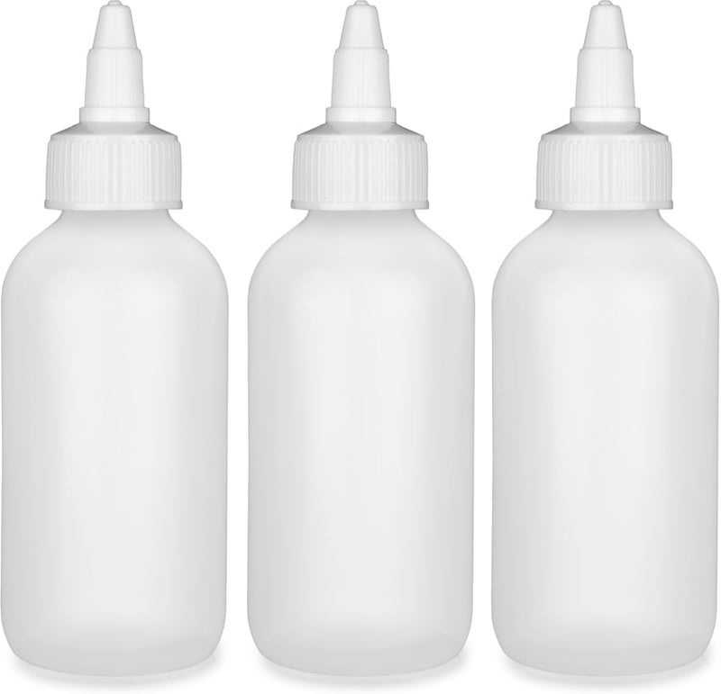 BRIGHTFROM Twist Top Applicator Bottles Squeeze 4 OZ Empty Plastic Bottles Refillable OpenClose Nozzle  Leak Proof Multi Purpose  3 PACK - Image 1