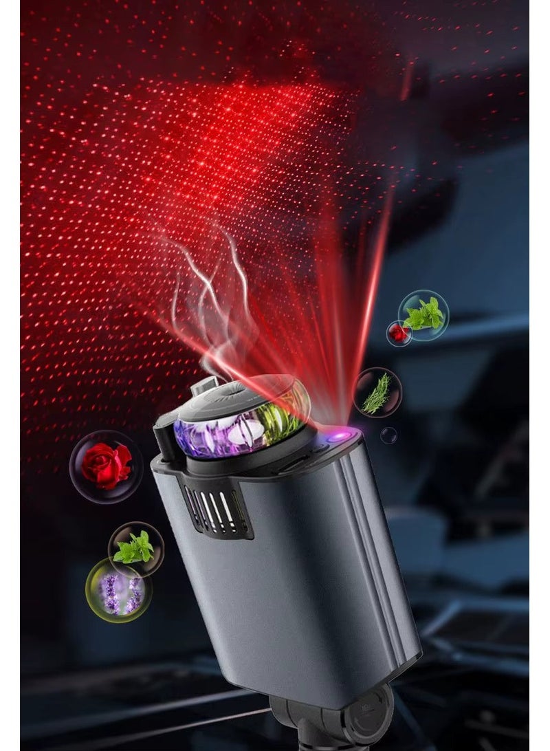 DUSALA 120W A5 in 1 Retractable Car Charger with Starlight & Air Freshener – PD 30W Fast Charger for iPhone 16/15/14/13/12/11, Android – 5-in-1 USB C Car Adapter, QC3.0, Fireproof PC, Quick Charge - Image 1