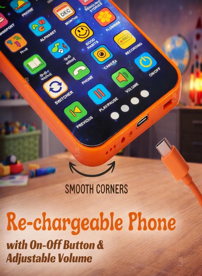 Wishkey Edu Phone for Kids 2.0 Space Theme 28 Functions 84 Features Rechargeable Educational Learning Mobile Toy with Multi-Language 10 Indian Languages Toddler Learning Phone for Boys Girls Age 2+ - Image 5