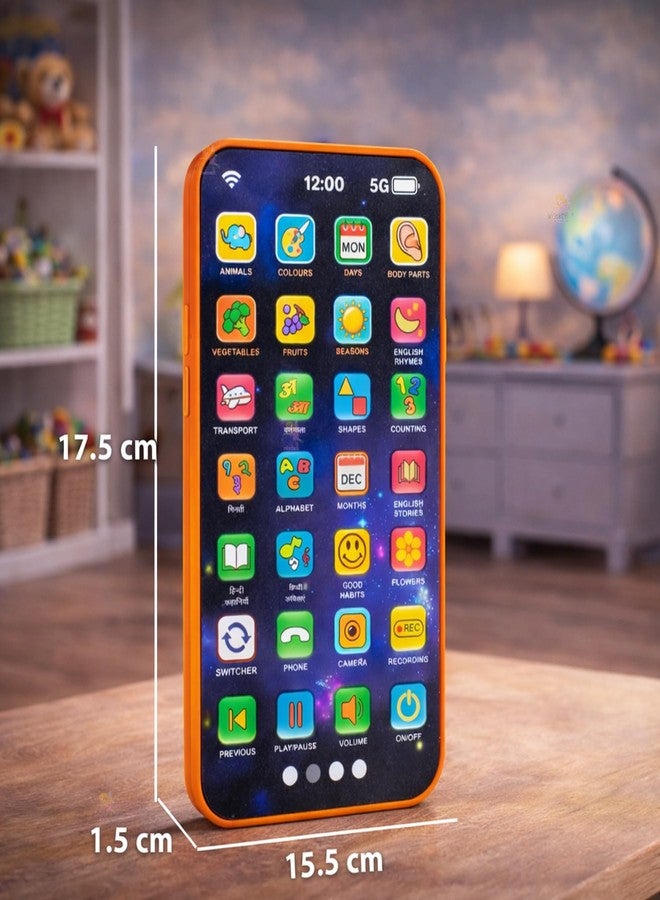 Wishkey Edu Phone for Kids 2.0 Space Theme 28 Functions 84 Features Rechargeable Educational Learning Mobile Toy with Multi-Language 10 Indian Languages Toddler Learning Phone for Boys Girls Age 2+ - Image 2