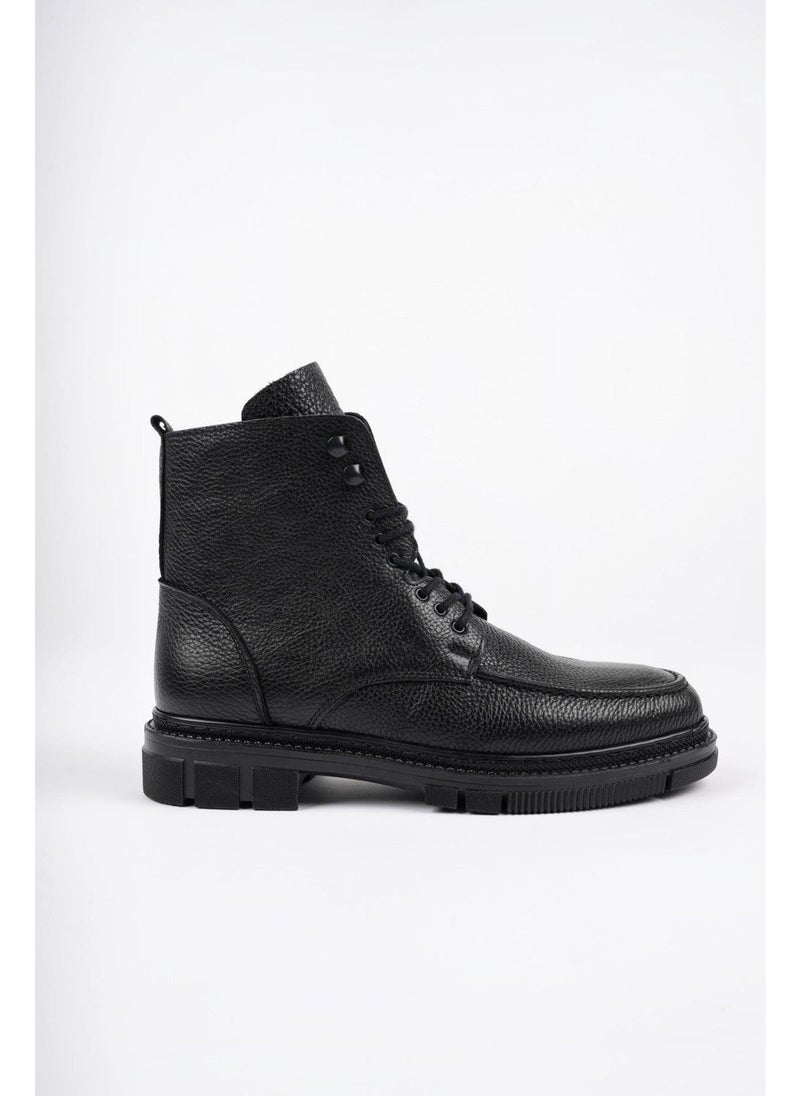 muggo Darwin Leather Zippered Lace Up Guaranteed Men's Comfortable Light Sole Winter Boots  - Image 1