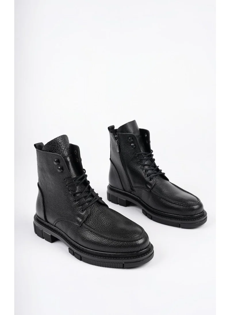 موغو Darwin Leather Zippered Lace Up Guaranteed Men's Comfortable Light Sole Winter Boots