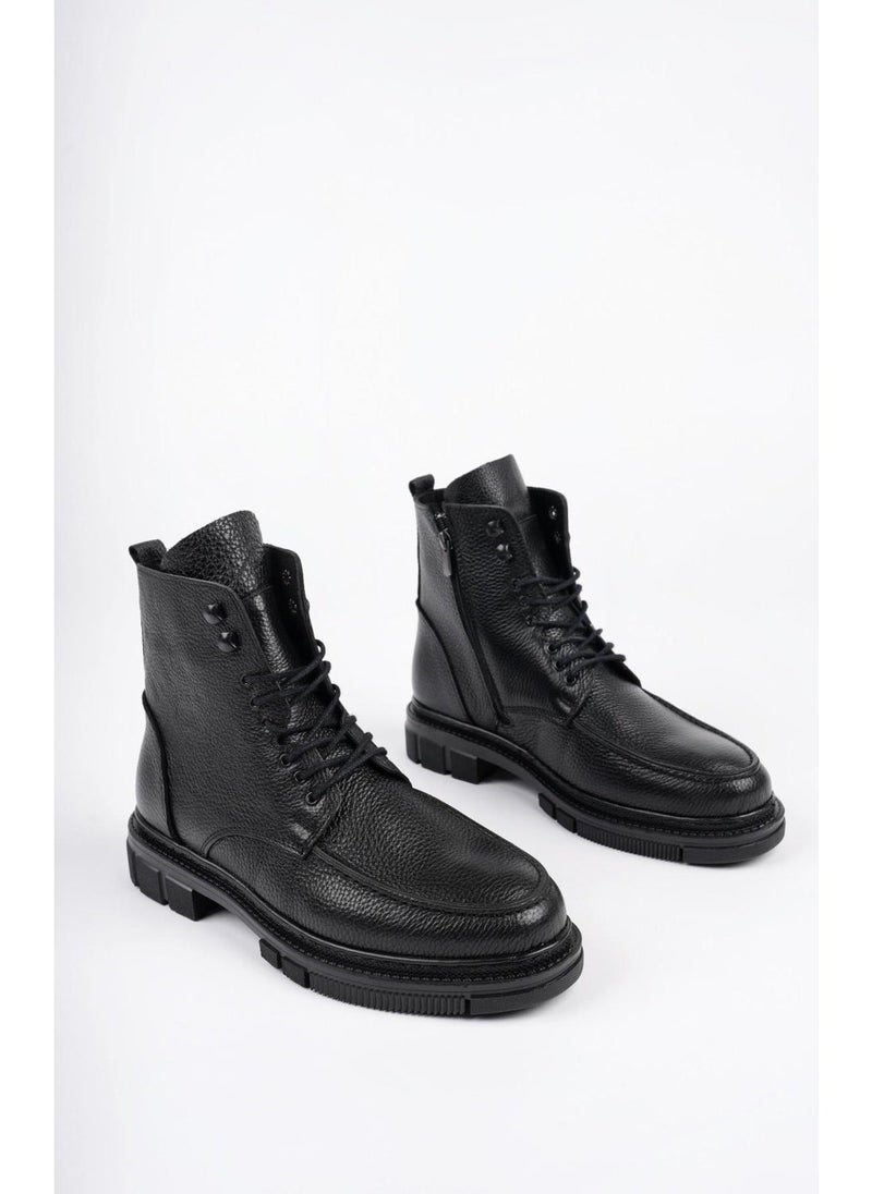 muggo Darwin Leather Zippered Lace Up Guaranteed Men's Comfortable Light Sole Winter Boots  - Image 2