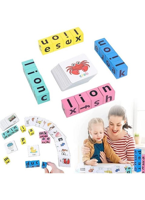 Crossword Puzzle, Wooden Alphabet Blocks Word Spelling Game Toys For 3+ Years