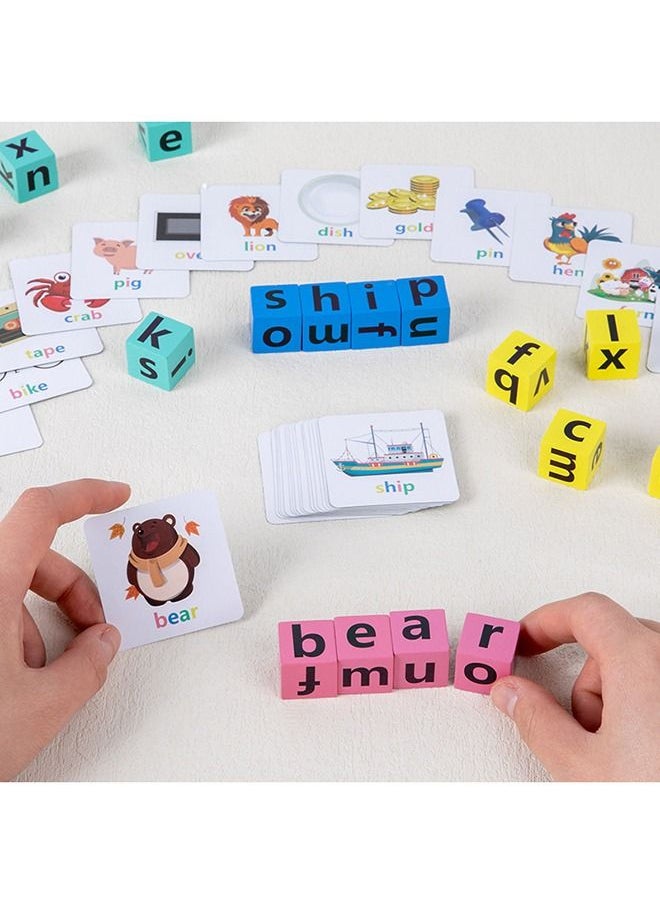 null - Crossword Puzzle, Wooden Alphabet Blocks Word Spelling Game Toys For 3+ Years - Image 1