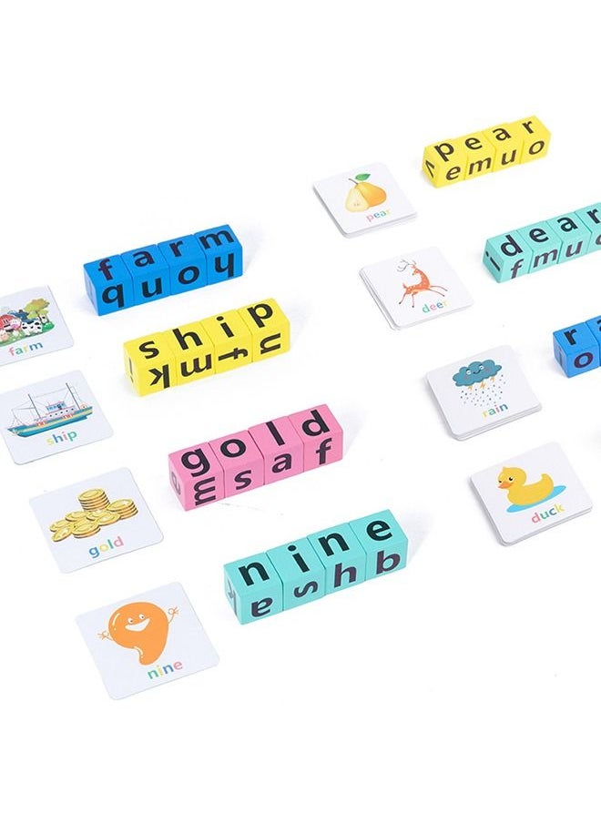 null - Crossword Puzzle, Wooden Alphabet Blocks Word Spelling Game Toys For 3+ Years - Image 1