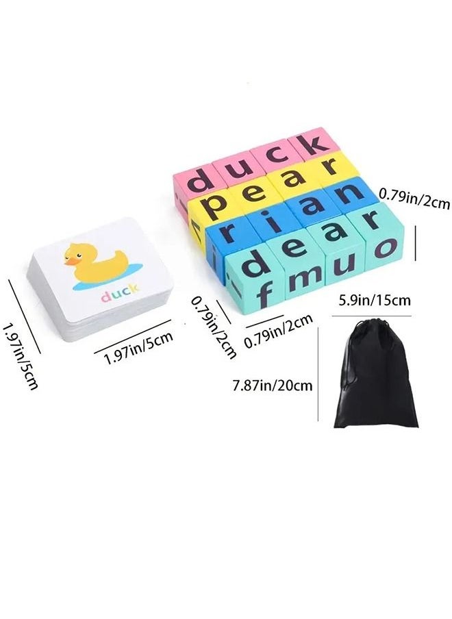 null - Crossword Puzzle, Wooden Alphabet Blocks Word Spelling Game Toys For 3+ Years - Image 1