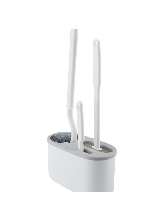 3-in-1 Wall Mounted Toilet Brush Set with Squeegee & Holder - Deep Cleaning Bathroom Accessories, Compact Space Saving & Rust-Free - Image 1