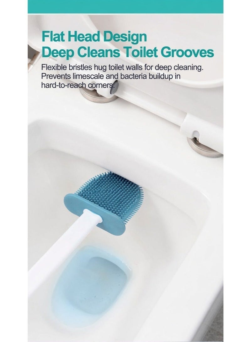 3-in-1 Wall Mounted Toilet Brush Set with Squeegee & Holder - Deep Cleaning Bathroom Accessories, Compact Space Saving & Rust-Free - Image 5