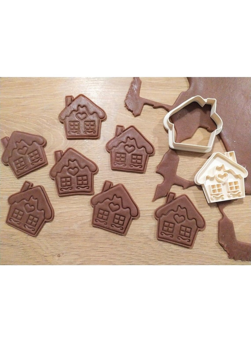 EROTNGO Gingerbread House Cookie Cutter Set for Making Shortbread Cookies Pastry Sugar Paste Fondant Icing for Homemade Cake Decoration Christmas Baking Kit Holiday Cookie House Theme - Image 5