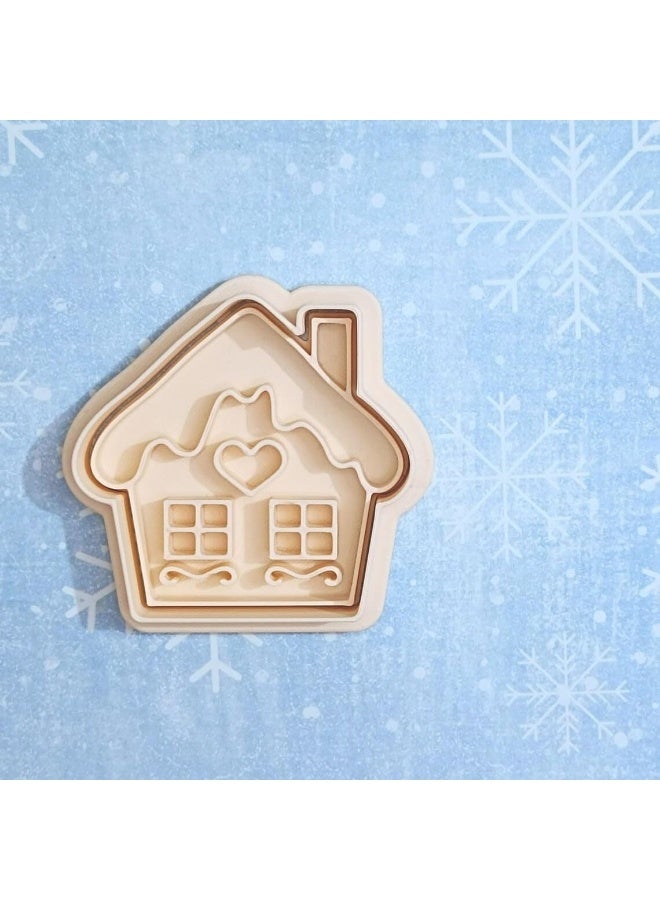 EROTNGO Gingerbread House Cookie Cutter Set for Making Shortbread Cookies Pastry Sugar Paste Fondant Icing for Homemade Cake Decoration Christmas Baking Kit Holiday Cookie House Theme - Image 1