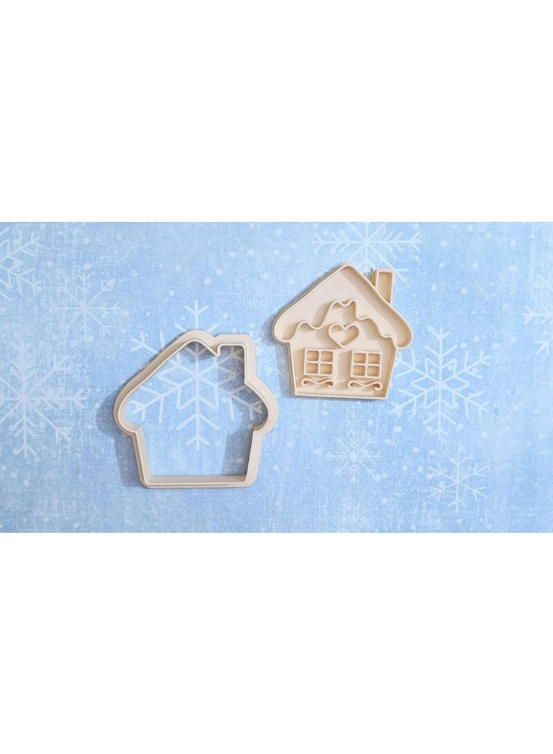 EROTNGO Gingerbread House Cookie Cutter Set for Making Shortbread Cookies Pastry Sugar Paste Fondant Icing for Homemade Cake Decoration Christmas Baking Kit Holiday Cookie House Theme - Image 2