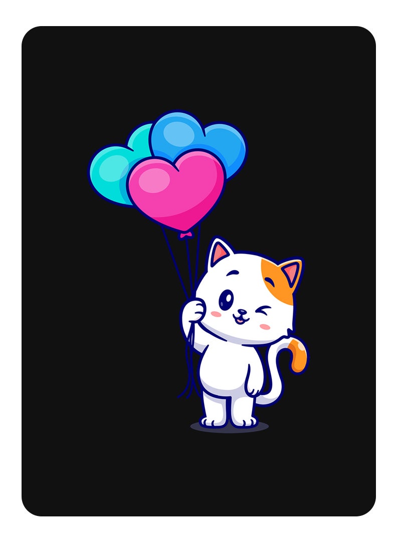 Theodor Protective Flip Case For Samsung Galaxy Tab S6 With Trifold Stand Auto Wake Sleep Shockproof Cover Cat holding Baloons - Image 1