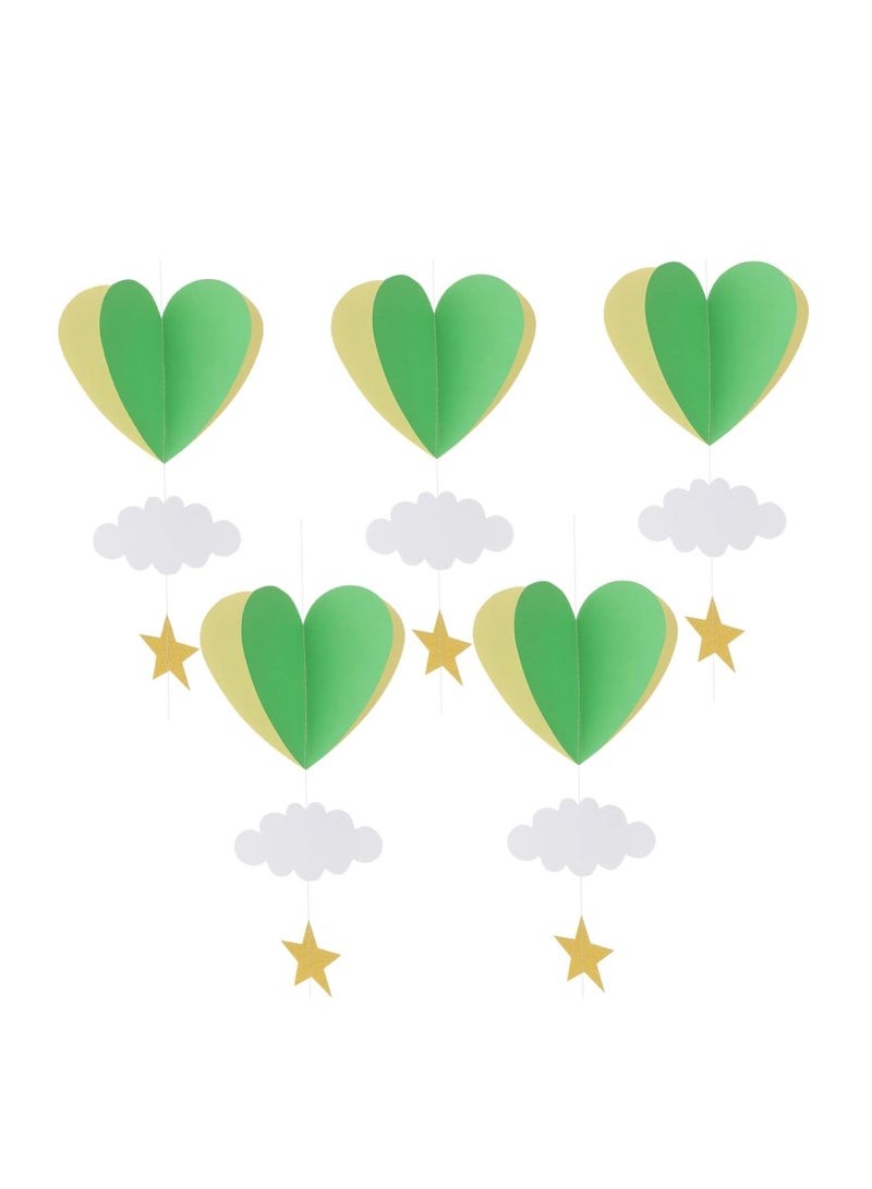 Three-dimensional Hanging Ornaments, Wedding Decorations Nursery Birthday Decorations, Birthday Party Supplies, Wedding Props Heart Hanging Garland Decorative Items The Clouds Paper, 5 Pcs - Image 1