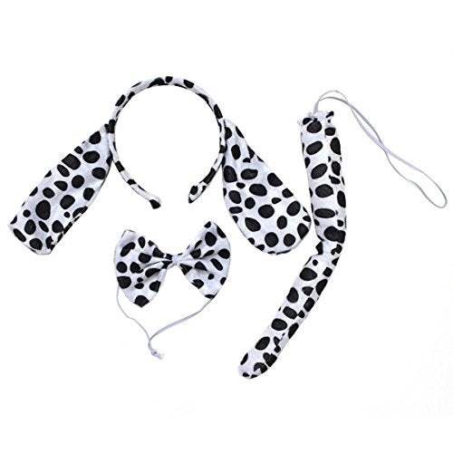 kinzd Kids Dalmatian Puppy Dog Headband Ears Tail Halloween Dress Up Costume - Image 2