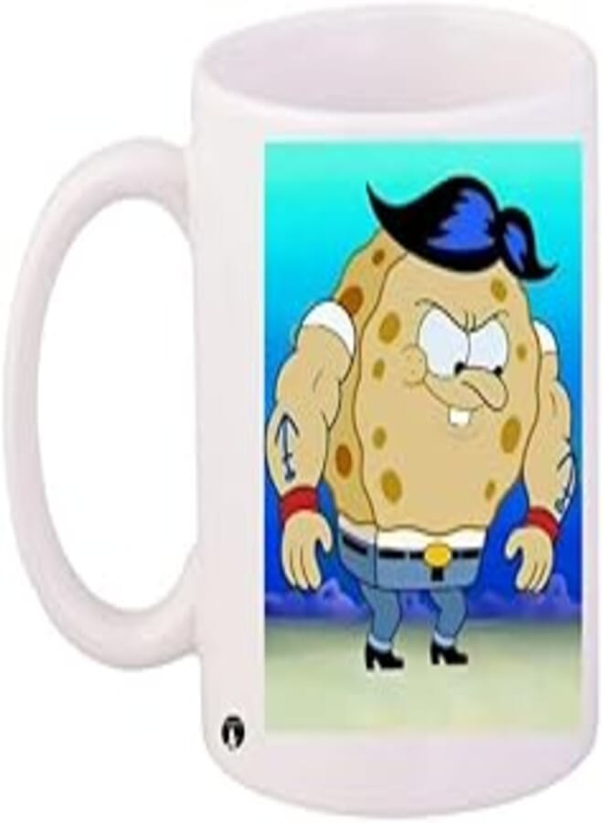 RYN Spongebob Squarepants Printed Coffee Mug White/Beige/Blue 11Ounce - RYNmg8635