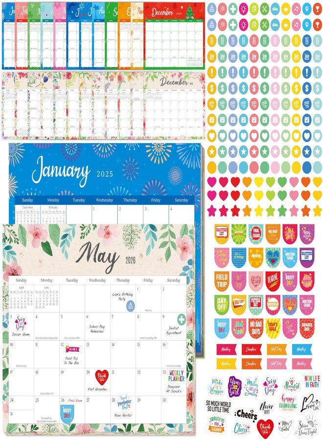 Vantasii 2025-2026 Magnetic Calendar, 24 Monthly Planner Calendar with 340+ Stickers, Fridge Calendar with Different Designs for Metal Cabinet, Refrigerator, School, Office, Home - Image 1