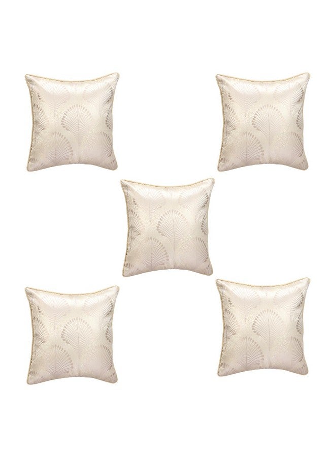 KINGLY 5 Packs Neutral Decorative Throw Pillow Covers 16x16 Inch for Living Room Couch Bed Sofa, Rustic Farmhouse Boho Home Decor, Soft Plush Striped Corduroy Square Cushion Cover 41x41cm (Cream) - Image 2