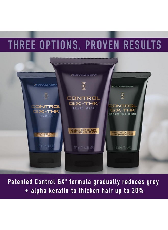 Just For Men - Ust For Men Control Gx + Thk Grey Reducing And Thickening Beard Wash With Alpha Keratin Thickens Hair Up To 20% Works With Every Beard Texture 4 Oz (Pack Of 1) - Image 1