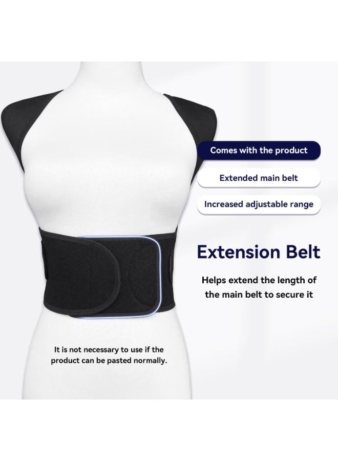 Posture Corrector for Women and Men,Adjustable Shoulder Straightener,Back Support Brace,Upper Spine scoliosis, hunchback Black Large - Image 3