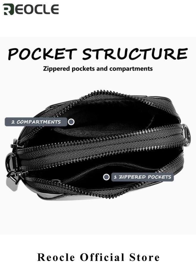 REOCLE Women's Mini Cell Phone Purse Leather Small Crossbody Bags Lightweight Cute Purses Retro All-Match Vertical Cellphone Bag - Image 4