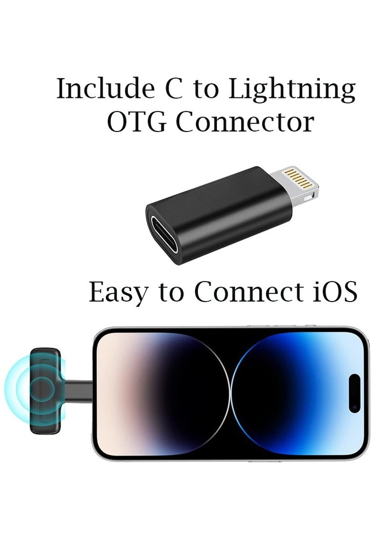 Mi techo - Mi Techo Wireless Lavalier Microphone for USB C Phone 2 in 1 Plug and Play Mic with Charging Case include lightening connector - Image 1