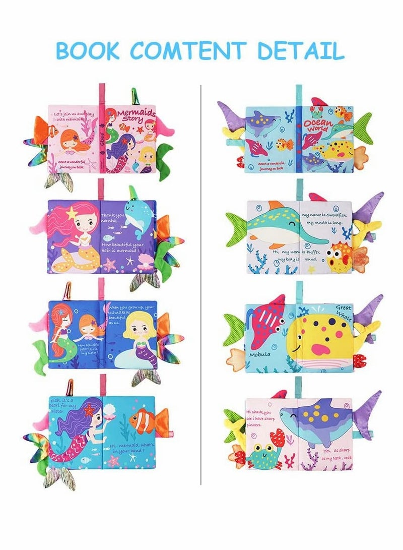 SYOSI Baby Cloth Books, Quiet Book, Baby Bath Book, Touch and Feel Crinkle Book for InfantsToddler, Baby First Books Soft Books NonToxic Fabric Early Development Toys for Boys  Girls, 2PCS  - Image 5