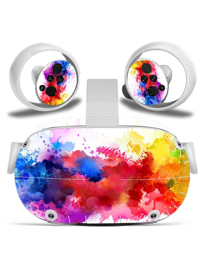 Oculus Quest 2 VR2 Glasses All-in-One Virtual Reality Sticker Color Film Protective Film Colorful Sticker-Color:TN-OQVR2-2038 - Image 1