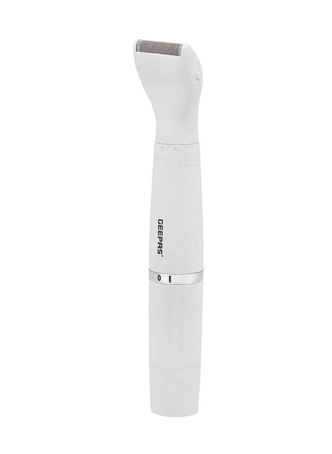 GEEPAS 4-in-1 Rechargeable Ladies Grooming Set, GLS86058 USB Cable Lip Hair Rotary Shaver, Hair Trimmer, Micro Shaver, Eyebrow Shaping Stainless Steel Blade Guide Comb White - Image 1
