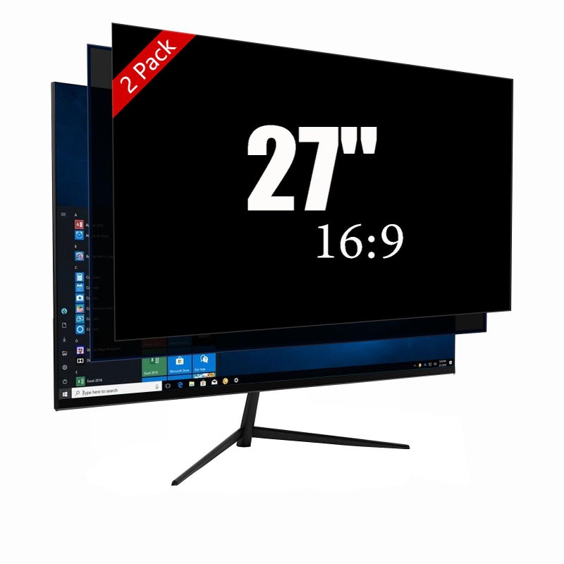 Ceydebne 27 Inch Privacy Screen for Monitor with 16:9 Widescreen Monitor Blue Light Screen Protector - Anti-Glare - Anti-Scratch Protector Film for Data Confidentiality Privacy Shield [2 Pack] - Image 1