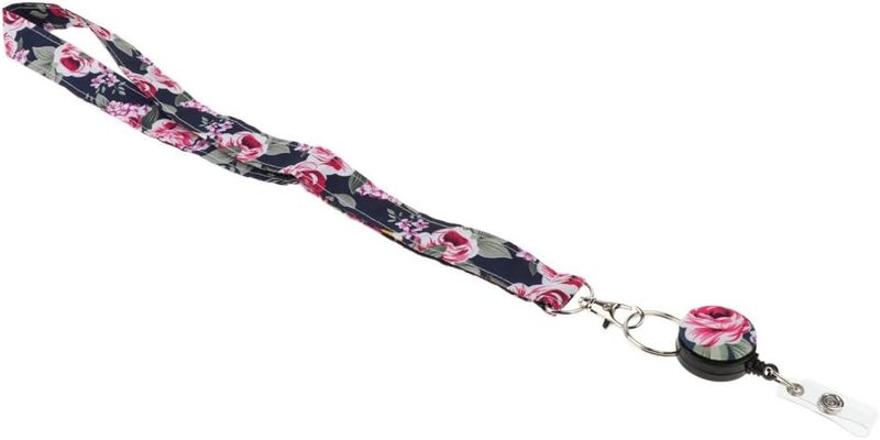klarako Fashion Fabric Lanyard for ID Card Badge with Reel Retractable Clip - Printed Lanyard for Keys, Cell Phone Holder for Women & Girls - 5 - Image 5