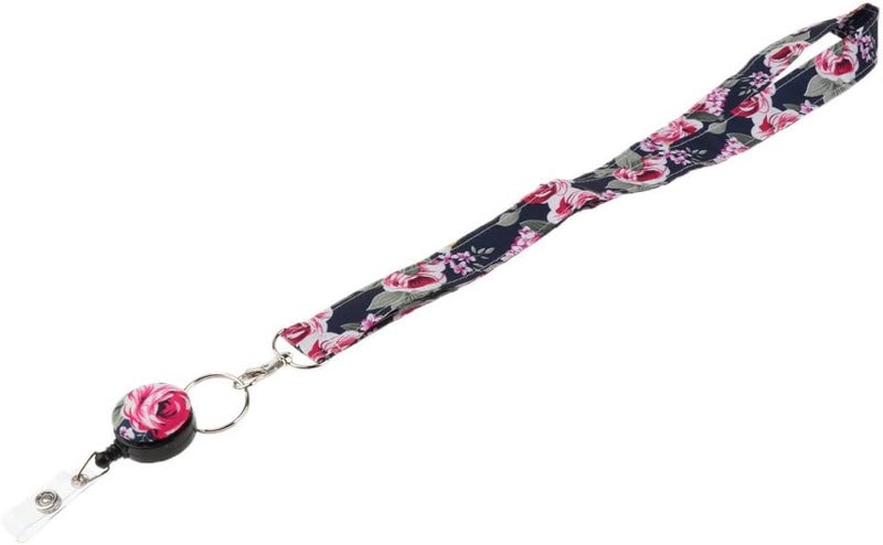 klarako Fashion Fabric Lanyard for ID Card Badge with Reel Retractable Clip - Printed Lanyard for Keys, Cell Phone Holder for Women & Girls - 5 - Image 4